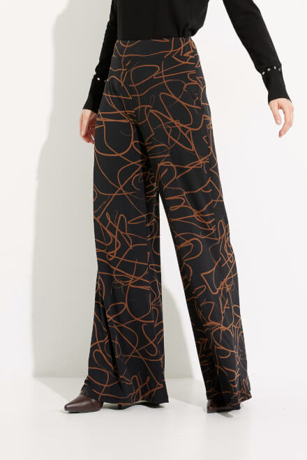 Abstract Print Wide Leg Pants Style 233269