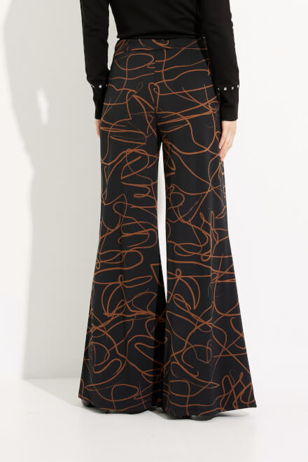 Abstract Print Wide Leg Pants Style 233269. Black/toffee. 2