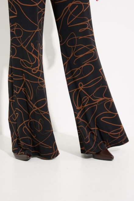 Abstract Print Wide Leg Pants Style 233269. Black/toffee. 4