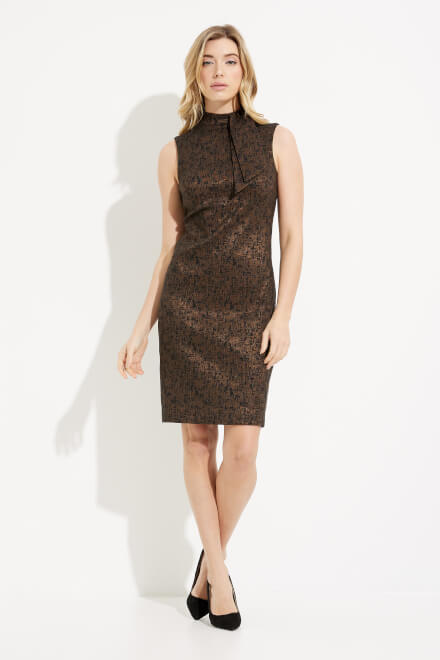 Knit Sleeveless Dress Style 233271. Black/brown. 5