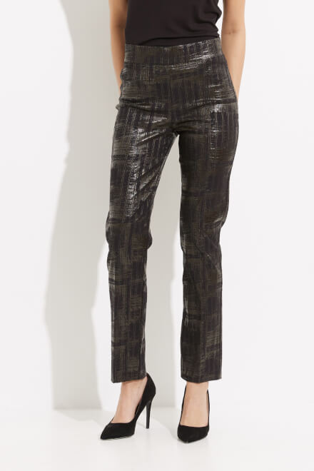 Metallic Straight Leg Pants Style 233276. Black/gold