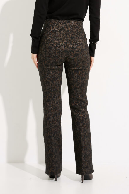 Pantalon droit bicolore mod&egrave;le 233283. Noir/brun. 2