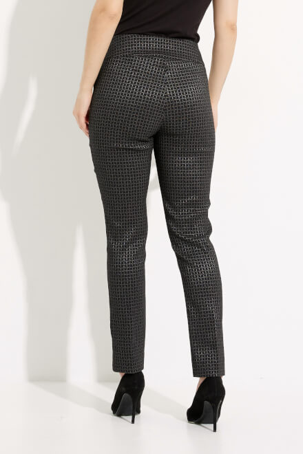 Printed Contour Waistband Pants Style 233284. Black/silver. 2