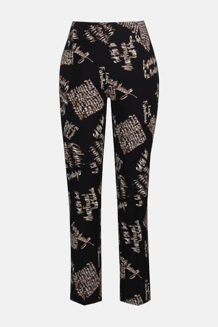 Abstract Print Pull-On Pants Style 233286. Black/multi. 6