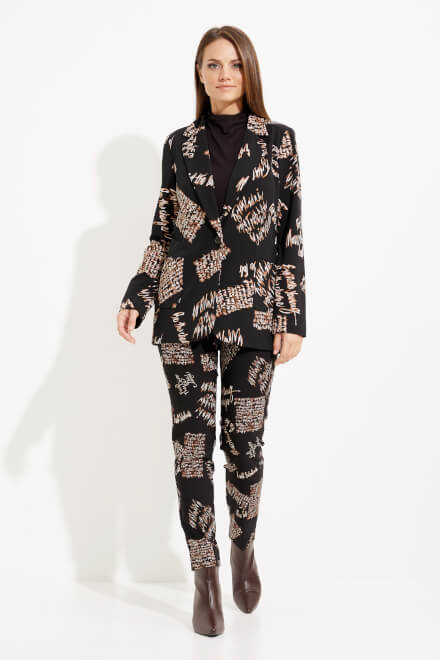 Abstract Print Pull-On Pants Style 233286. Black/multi. 5