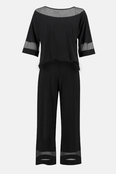 Sheer Panel Jumpsuit Style 233302. Black. 6
