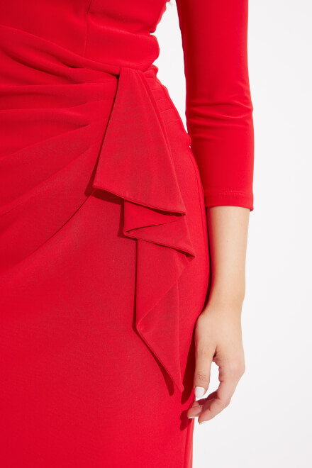 Ruffle Detail Dress Style 233703. Lipstick Red 173. 4