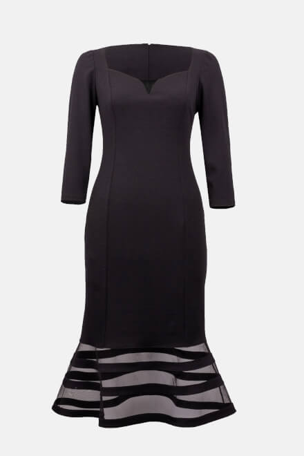 Sheer Panel Dress Style 233706. Black. 6
