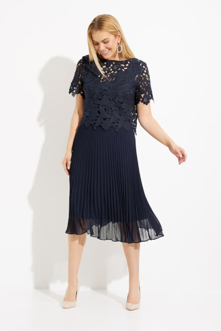 Lace Overlay Dress Style 233707. Midnight Blue