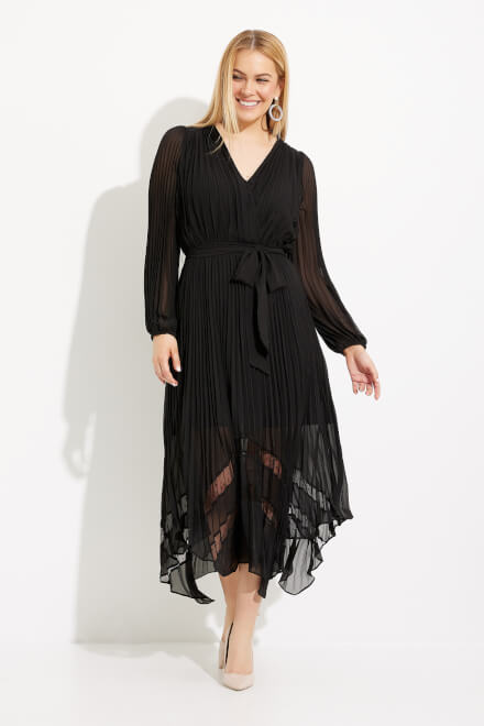 Pleated Chiffon Gown Style 233708. Black. 5