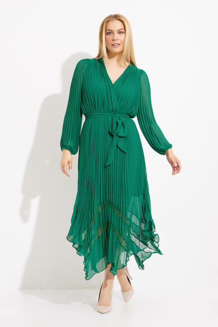 Pleated Chiffon Gown Style 233708. True Emerald. 2