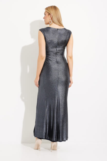 Shimmer Cap Sleeve Gown Style 233713. Midnight Blue. 2