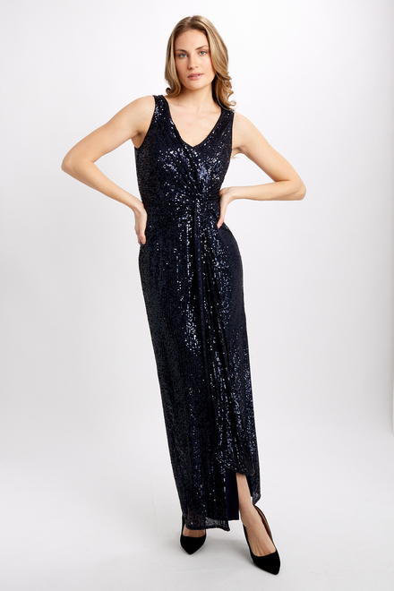 Sequin Wrap Front Gown Style 233714. Midnight Blue/midnight Blue. 3