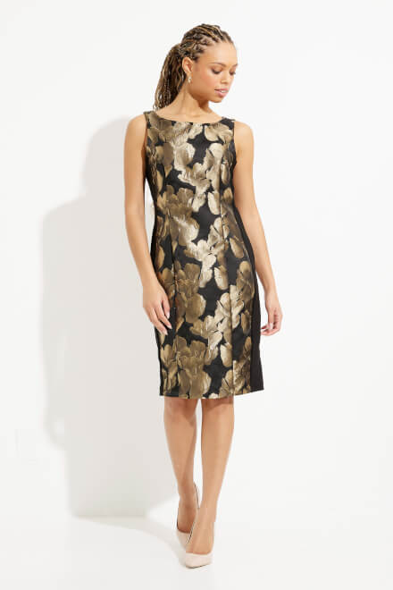 Foil Leaf Dress Style 233715. Black/bronze