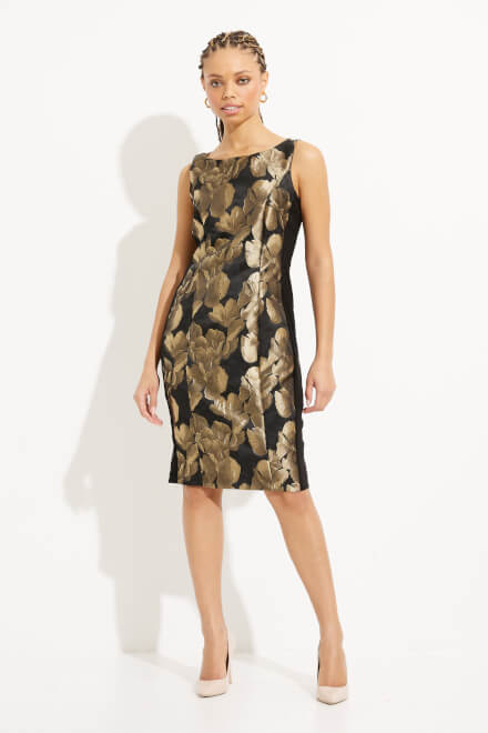 Foil Leaf Dress Style 233715. Black/bronze. 5