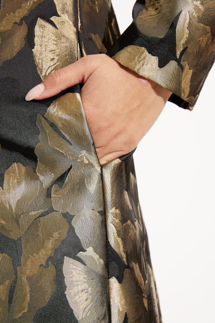Foil Leaf Open Front Coat Style 233720. Black/bronze. 5
