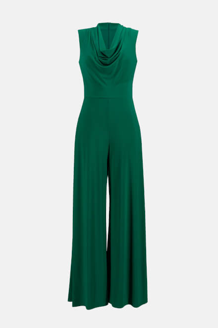 Draped Front Jumpsuit Style 233727. True Emerald. 6