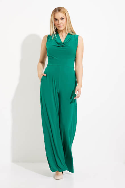 Draped Front Jumpsuit Style 233727. True Emerald. 5