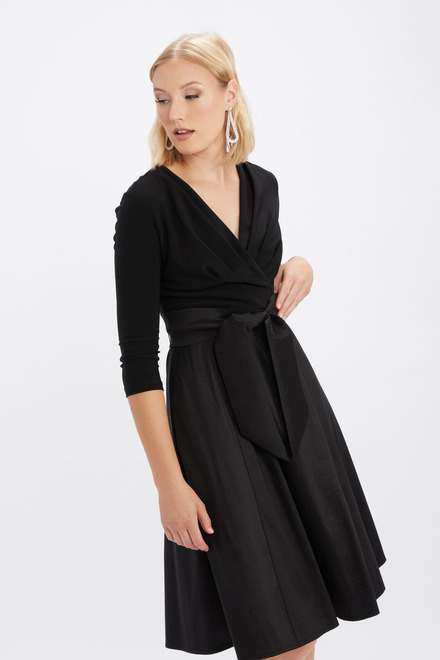 Solid &amp; Taffeta Dress Style 233739. Black. 3