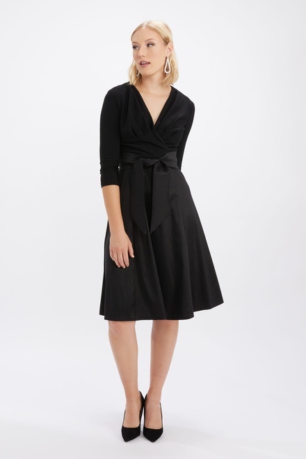 Solid &amp; Taffeta Dress Style 233739. Black