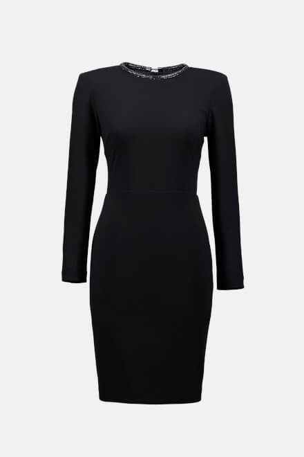 Embellished Neckline Dress Style 233740. Black. 8
