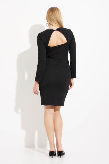 Embellished Neckline Dress Style 233740. Black. 3