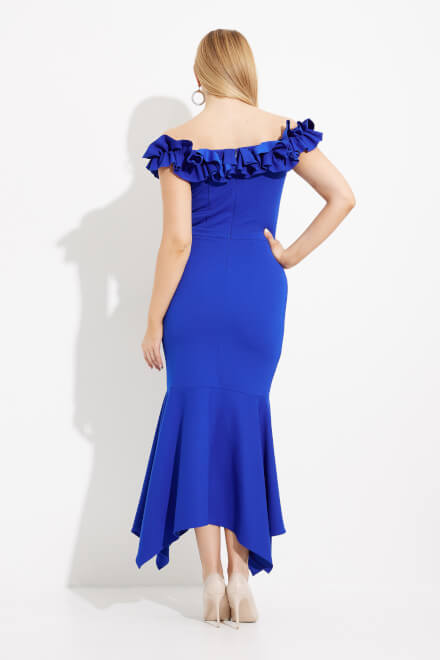 Ruffle Shoulder Dress Style 233741. Royal Sapphire 163. 3