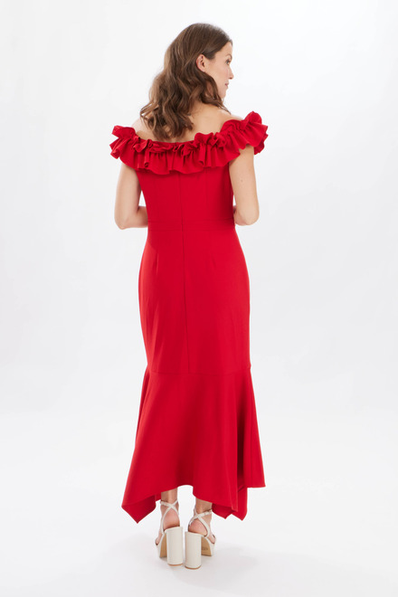 Ruffle Shoulder Dress Style 233741. Lipstick Red 173. 4