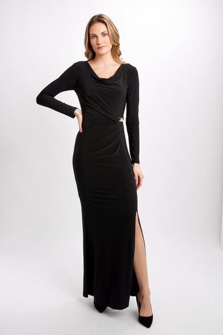 Draped Neck Gown Style 233752. Black