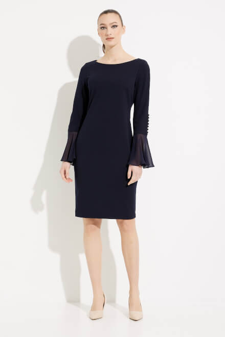 Cut-Out Sleeve Dress Style 233755. Midnight Blue