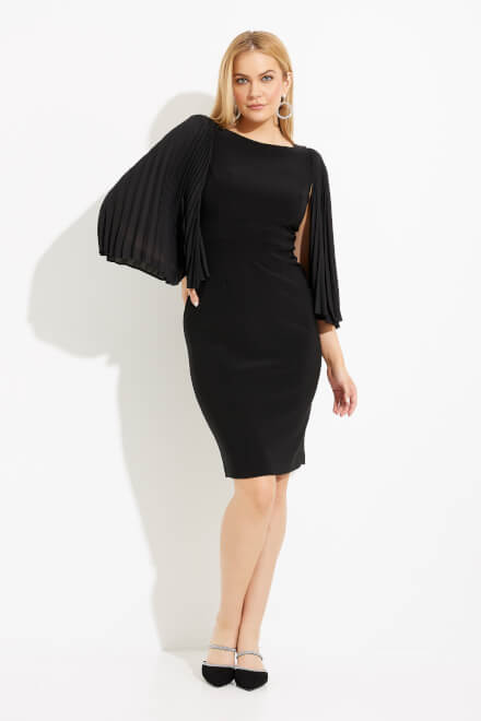 Sheer Sleeve Dress Style 233766. Black. 2