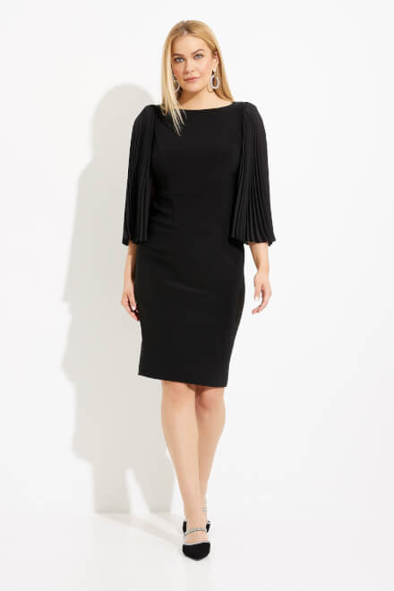 Sheer Sleeve Dress Style 233766. Black. 6