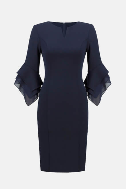 Sheer Sleeve Dress Style 233771. Midnight Blue. 6