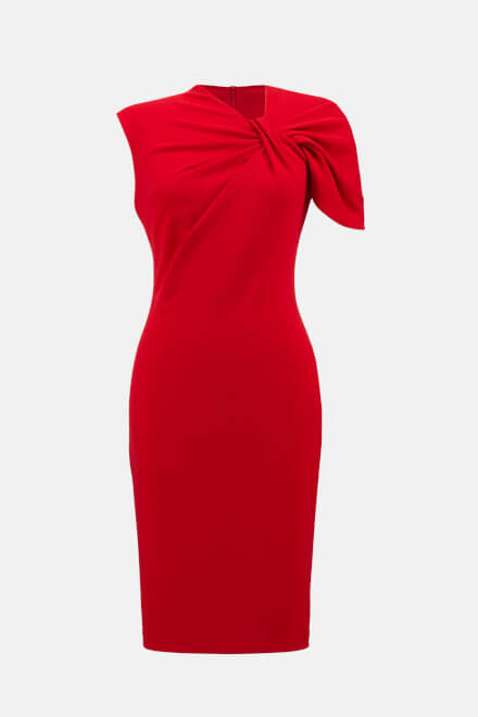 Tie Neck Dress Style 233776. Lipstick Red 173. 6