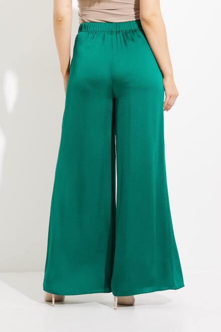 Wide Leg Satin Pants Style 233785. True Emerald. 2