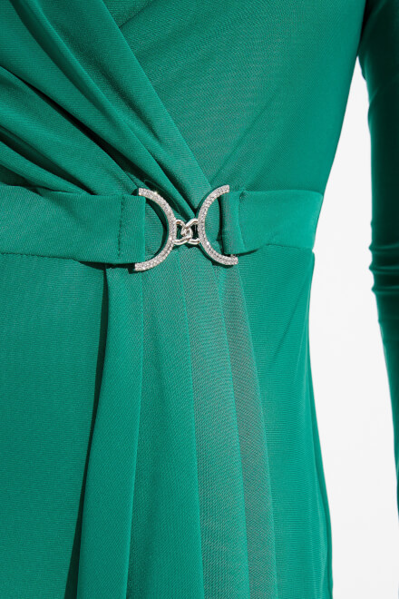 Belted Dress with slit Style 233788. True Emerald. 4
