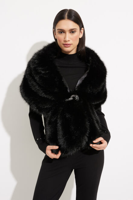 Faux Fur Cover-Up Style 233796. Black. 2