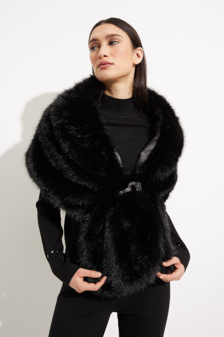 Faux Fur Cover-Up Style 233796. Black. 4
