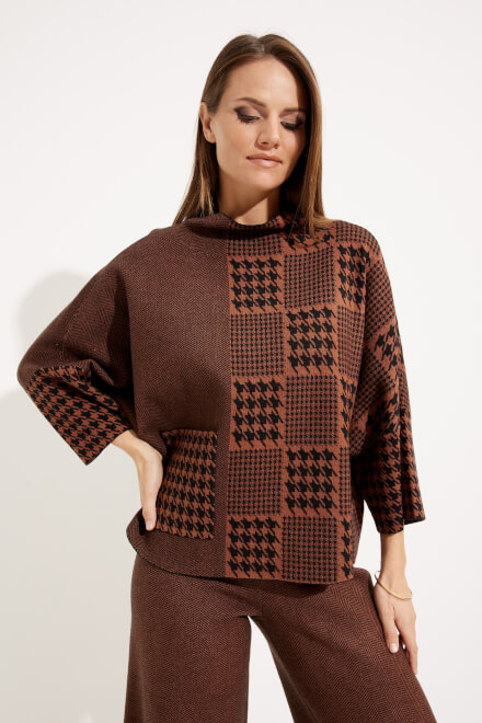 Houndstooth & Patchwork Sweater Style 233903