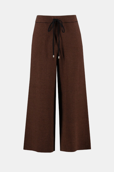 Cropped Wide Leg Pants Style 233904. Black/toffee. 6