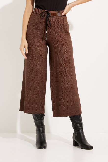Cropped Wide Leg Pants Style 233904. Black/toffee