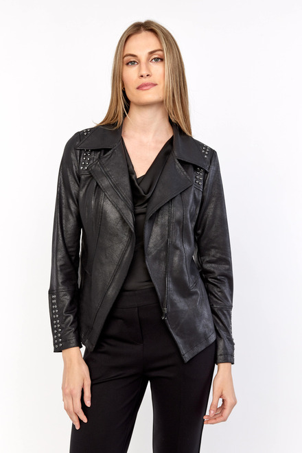 Studded Shoulder Jacket Style 233926. Black