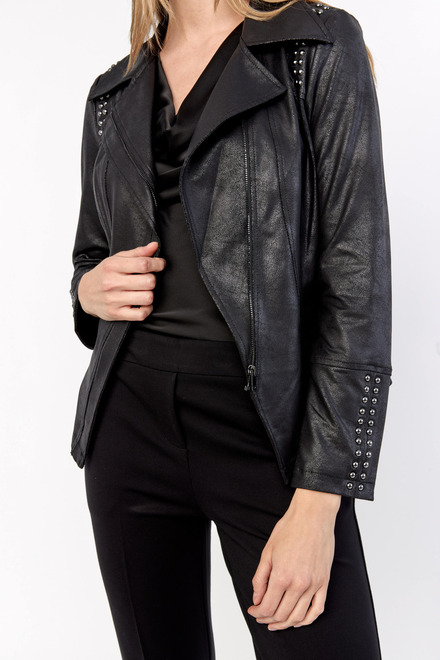 Studded Shoulder Jacket Style 233926. Black. 3