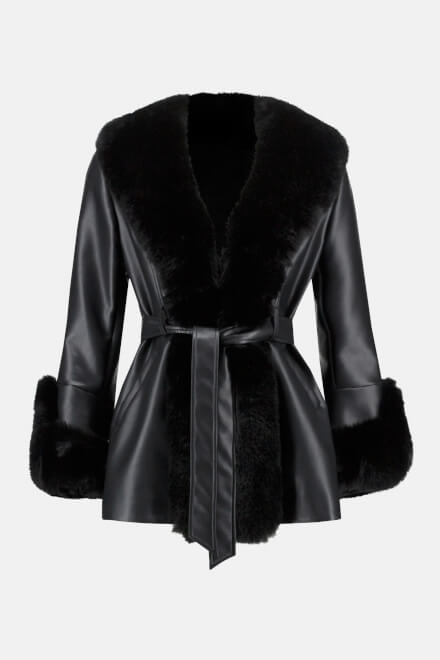Leatherette coat Style 233927. Black. 6