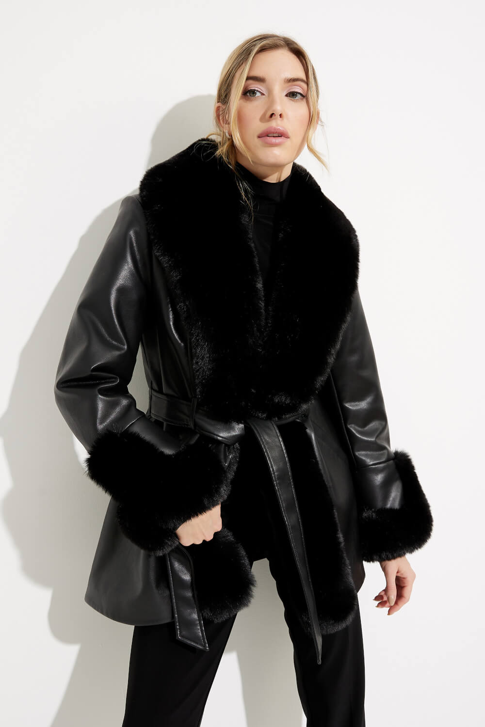 Leatherette coat Style 233927. Black