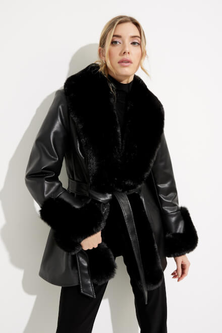 Manteau en similicuir Modèle 233927. Noir