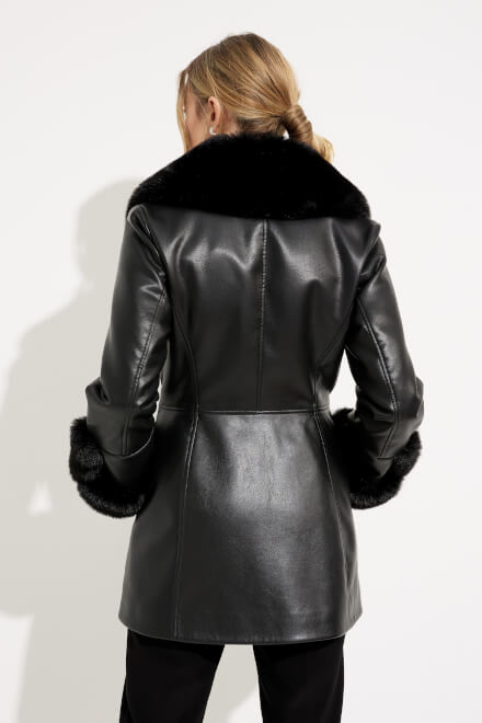 Leatherette coat Style 233927. Black. 2