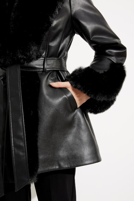 Leatherette coat Style 233927. Black. 4