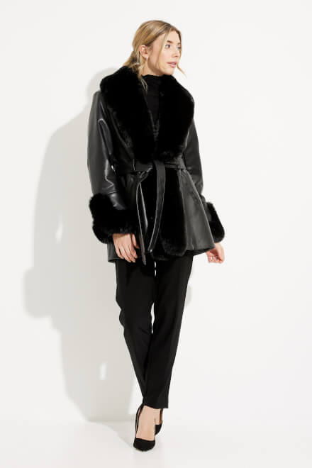 Leatherette coat Style 233927. Black. 5
