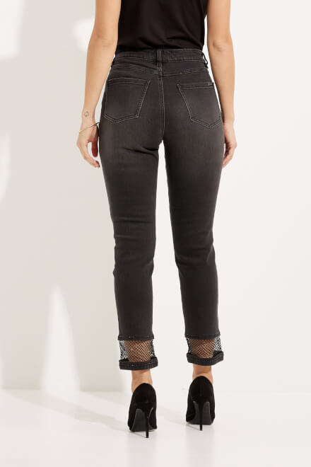 Fishnet Cuff Jeans Style 233933. Charcoal Grey. 3